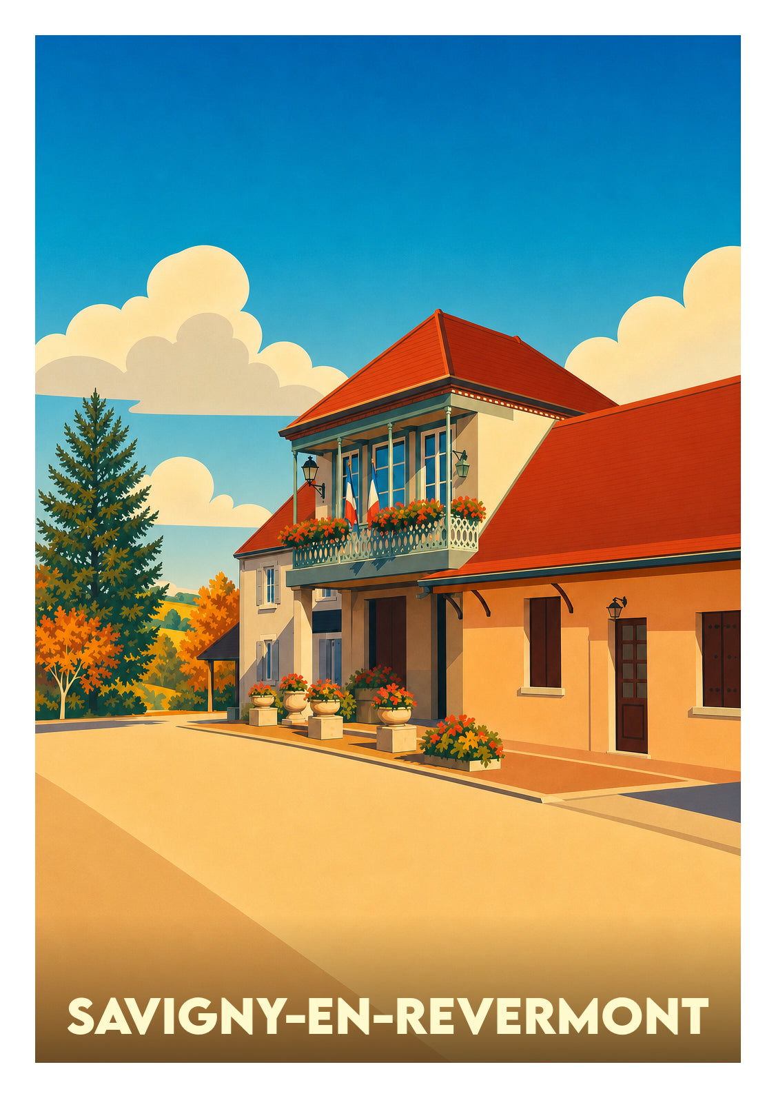Affiche souvenir de Savigny-en-Revermont – image brute sans cadre