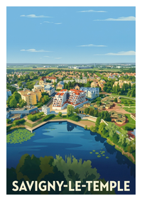 Affiche souvenir de Savigny-le-Temple – image brute sans cadre