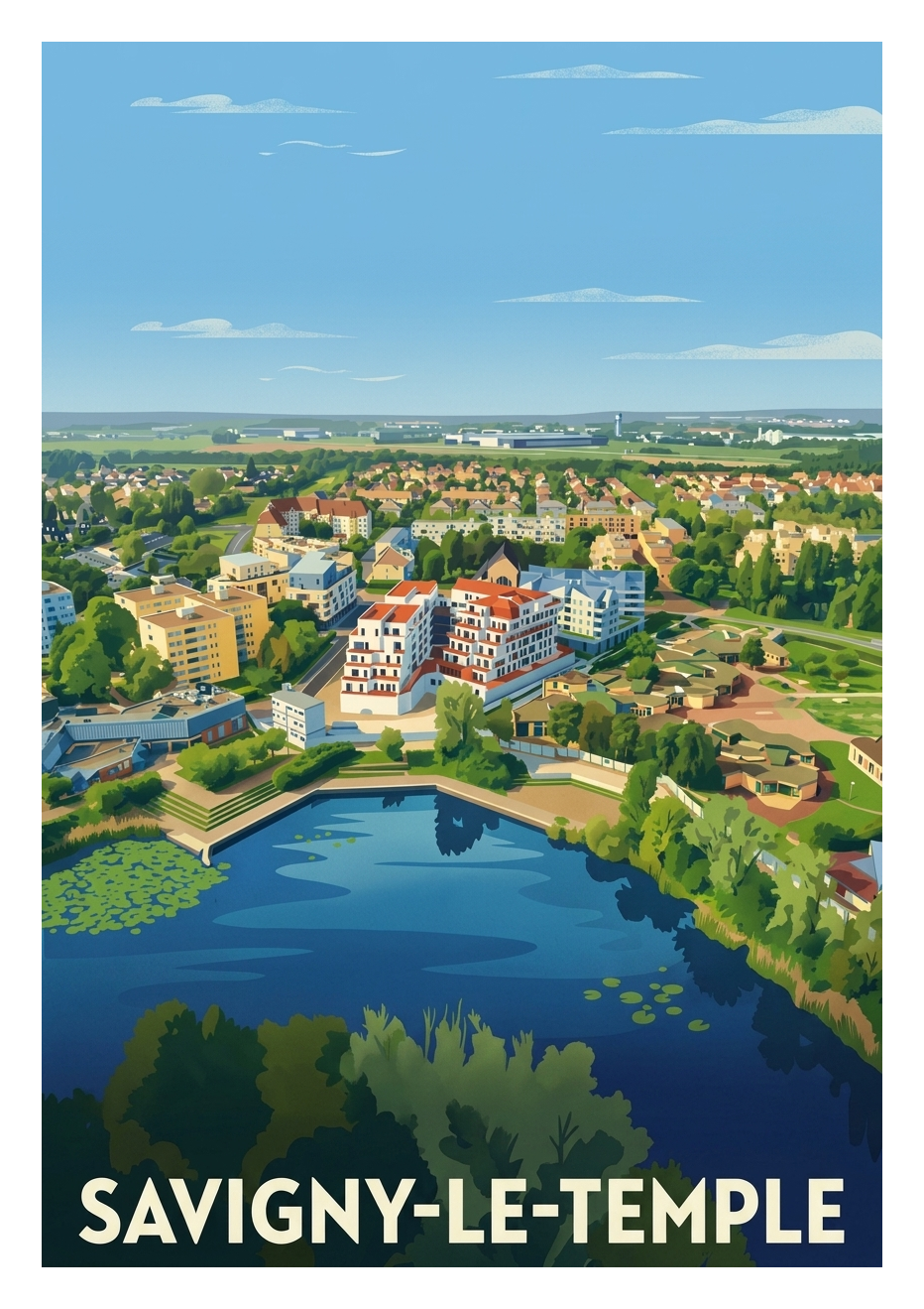 Affiche souvenir de Savigny-le-Temple – image brute sans cadre