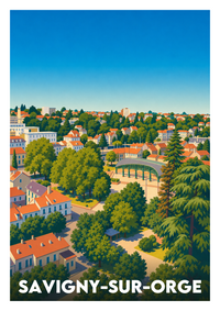 Affiche souvenir de Savigny-sur-Orge – image brute sans cadre