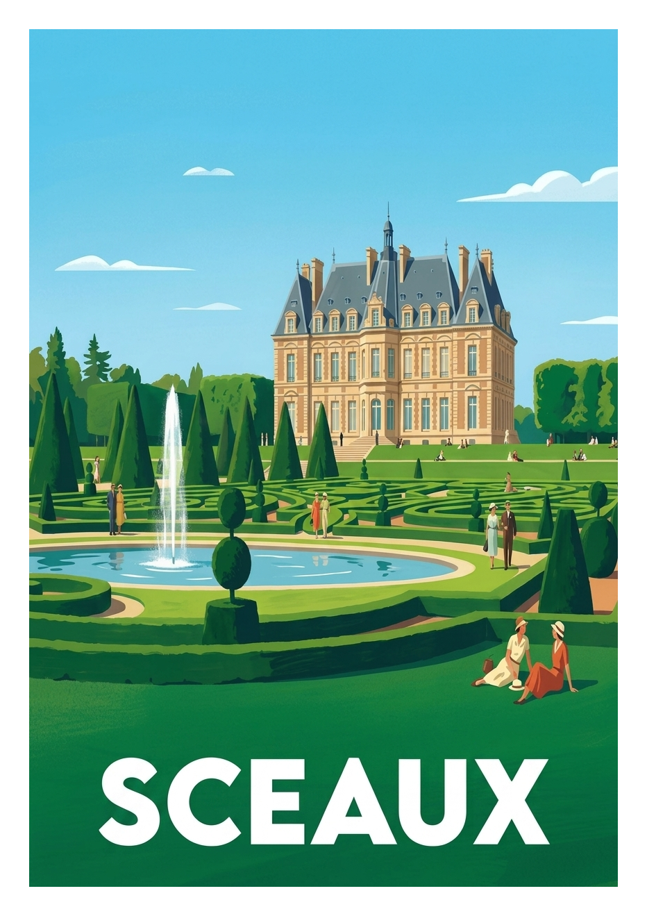 Affiche souvenir de Sceaux – image brute sans cadre