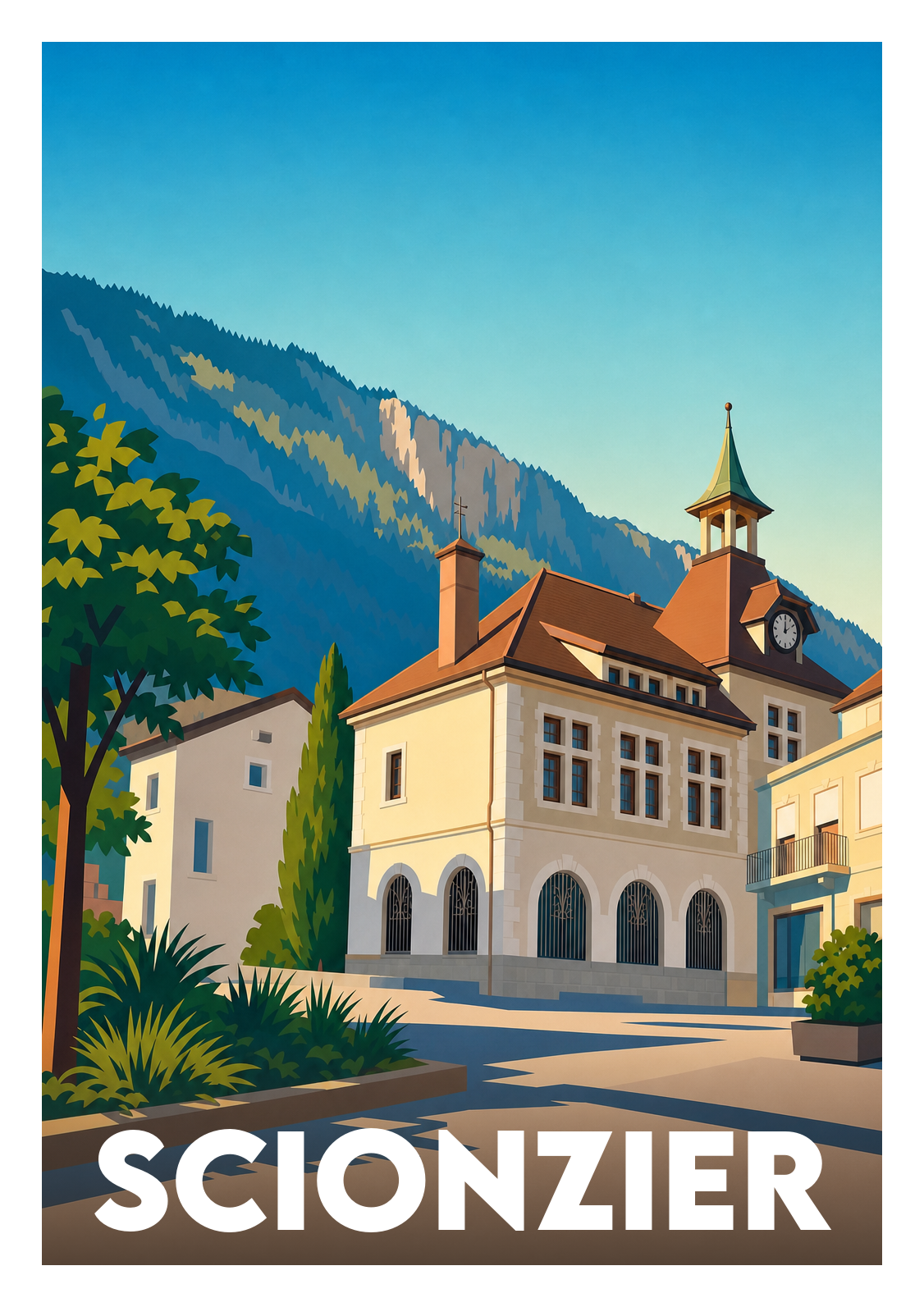Affiche souvenir de Scionzier – image brute sans cadre