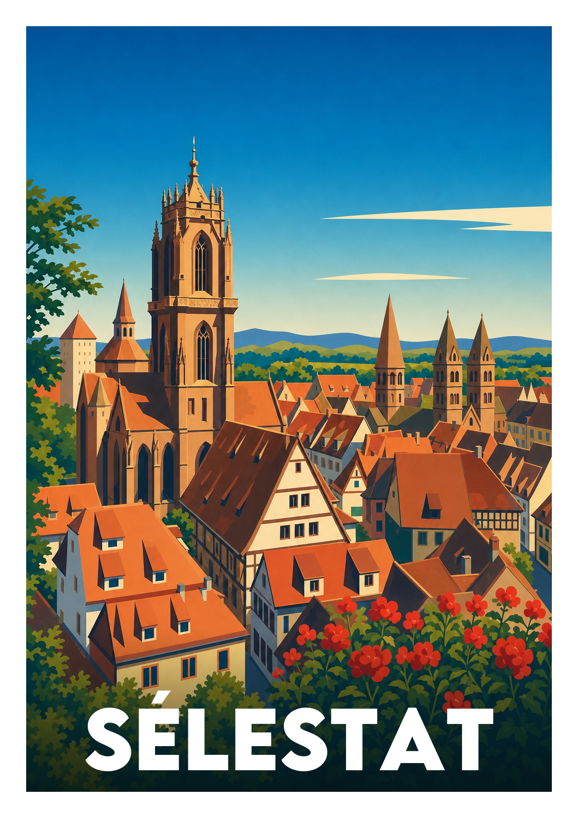 Affiche souvenir de Sélestat – image brute sans cadre