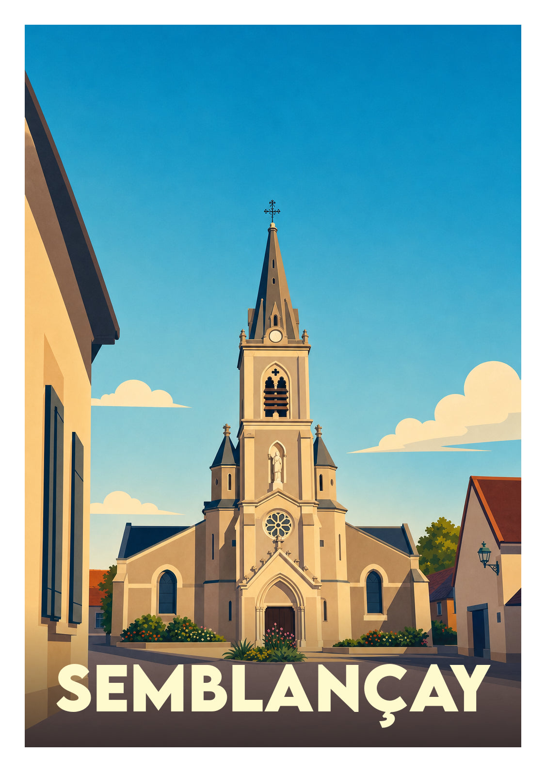 Affiche souvenir de Semblançay – image brute sans cadre