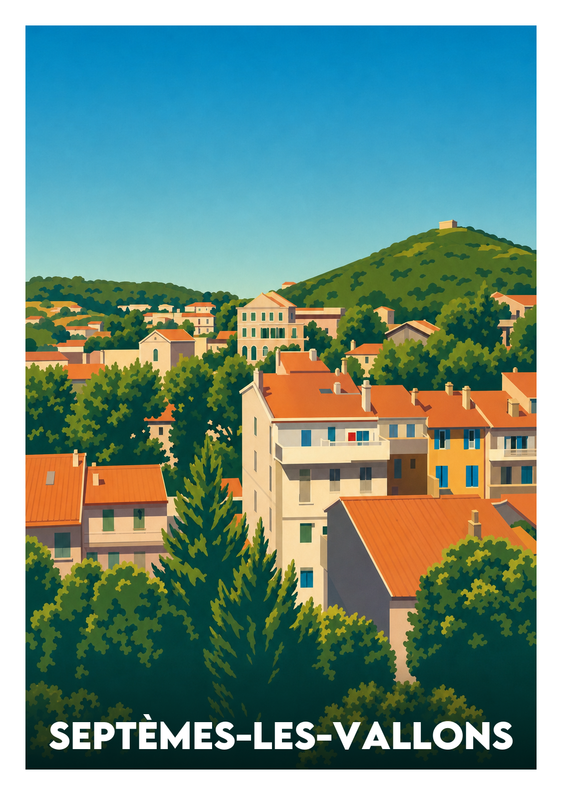Affiche souvenir de Septèmes-les-Vallons – image brute sans cadre