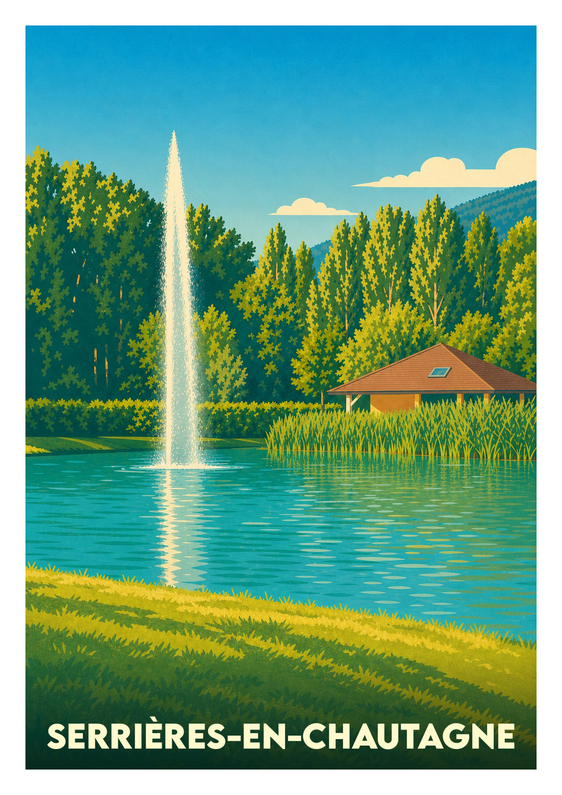 Affiche souvenir de Serrières-en-Chautagne – image brute sans cadre