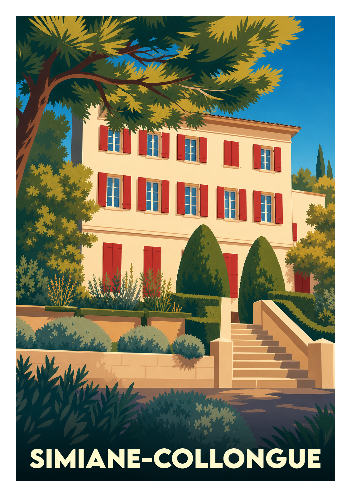 Affiche souvenir de Simiane-Collongue – image brute sans cadre