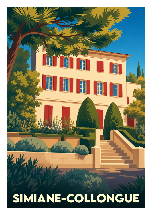 Affiche souvenir de Simiane-Collongue – image brute sans cadre
