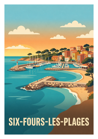 Affiche souvenir de Six-Fours-les-Plages – image brute sans cadre