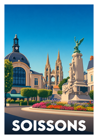 Affiche souvenir de Soissons – image brute sans cadre