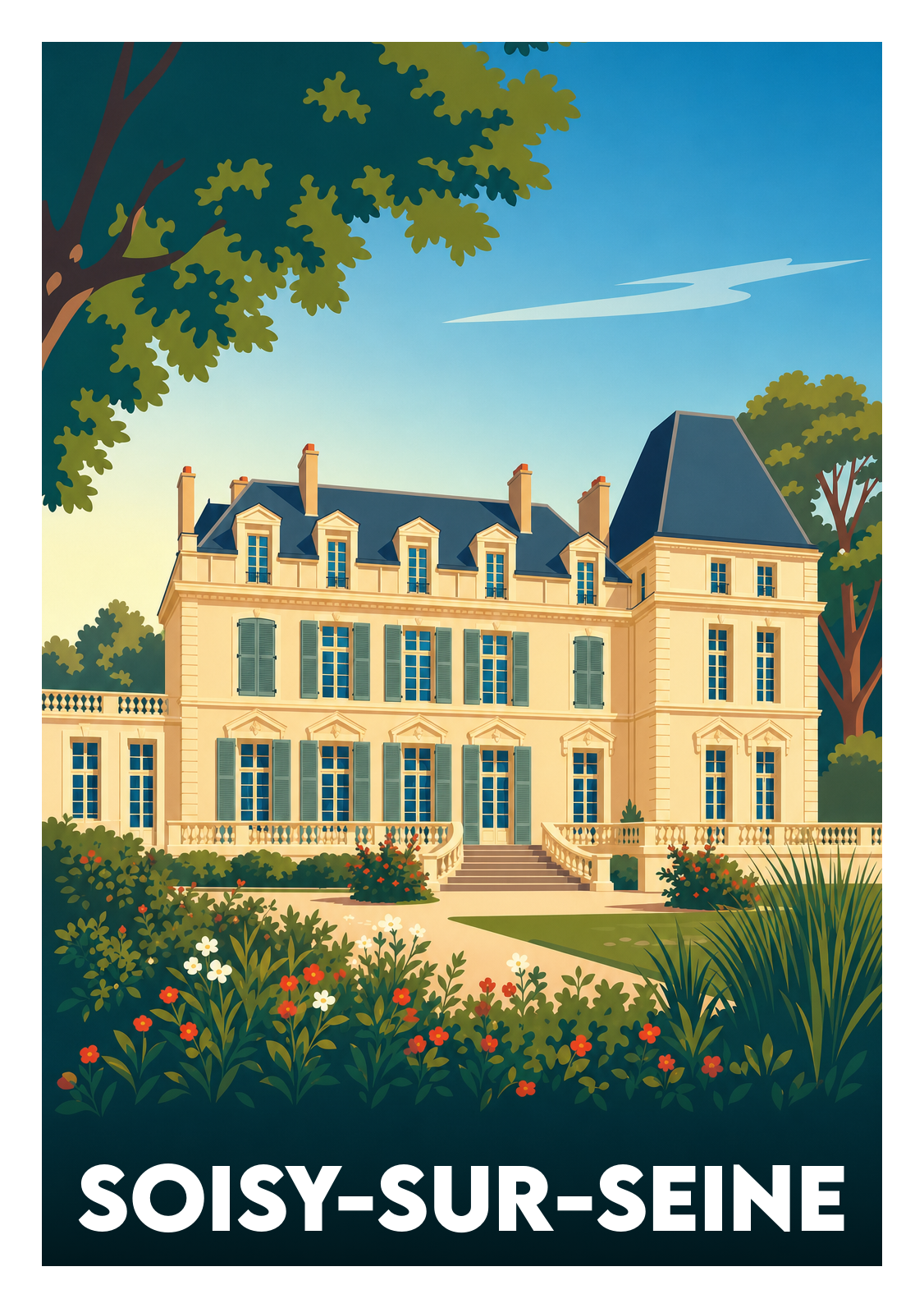 Affiche souvenir de Soisy-sur-Seine – image brute sans cadre
