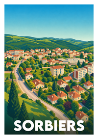 Affiche souvenir de Sorbiers – image brute sans cadre