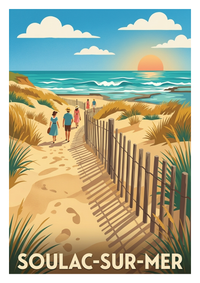 Affiche souvenir de Soulac-sur-Mer – image brute sans cadre