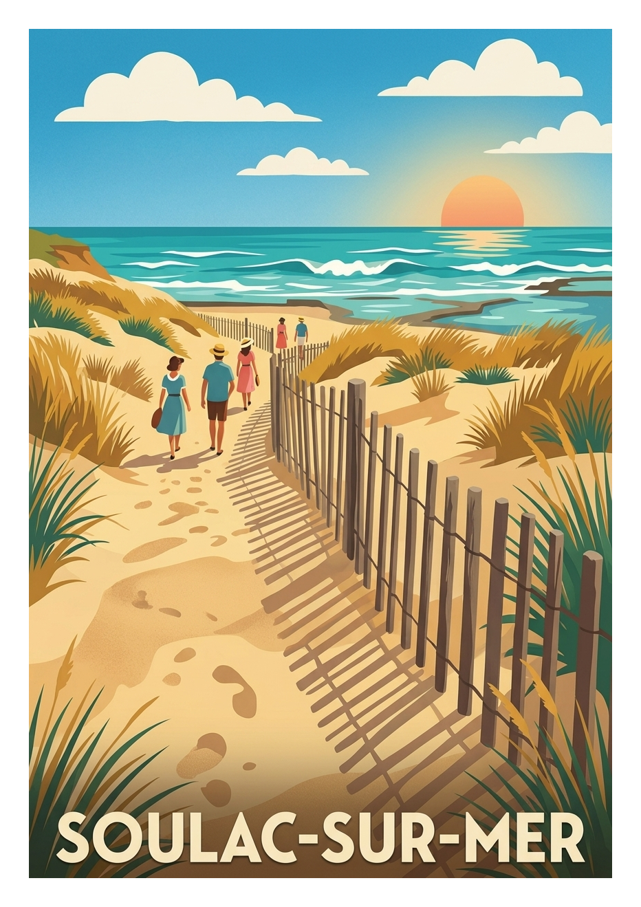 Affiche souvenir de Soulac-sur-Mer – image brute sans cadre