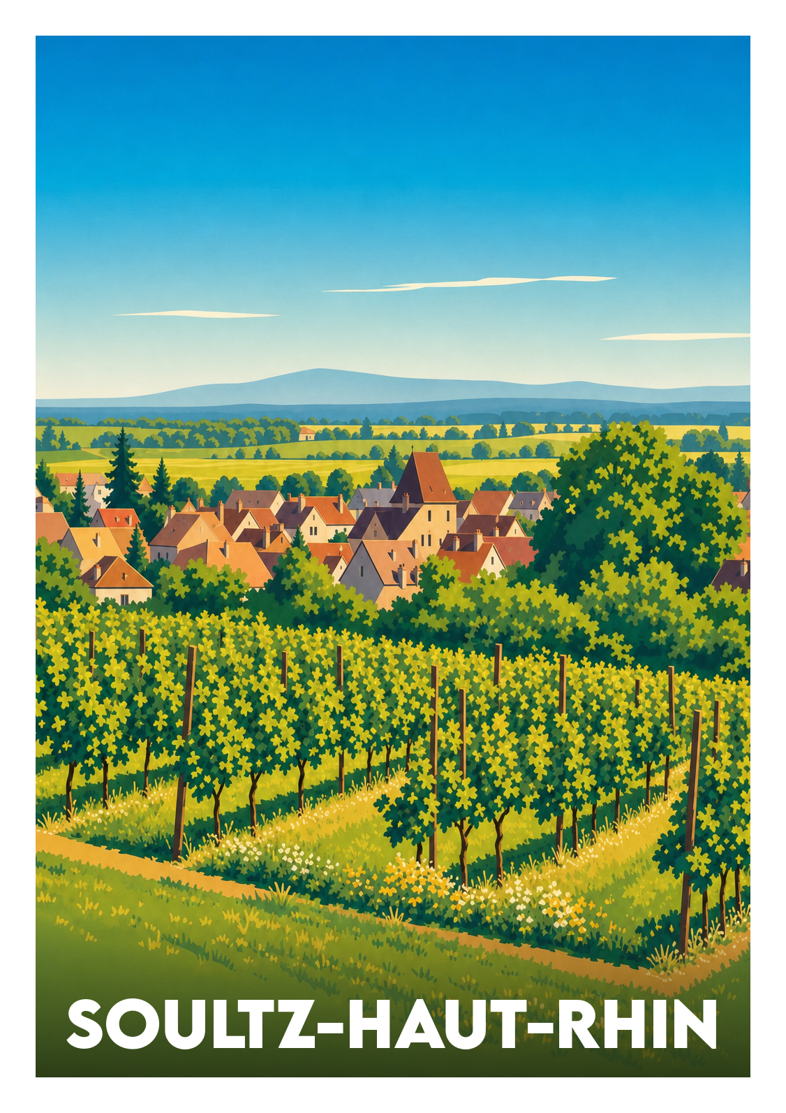 Affiche souvenir de Soultz-Haut-Rhin – image brute sans cadre