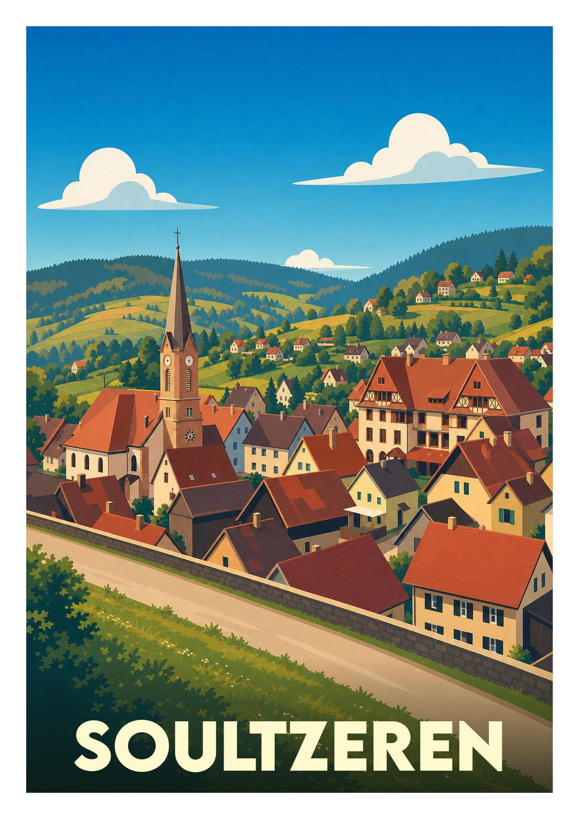 Affiche souvenir de Soultzeren – image brute sans cadre