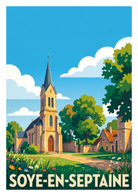 Affiche souvenir de Soye-en-Septaine – image brute sans cadre