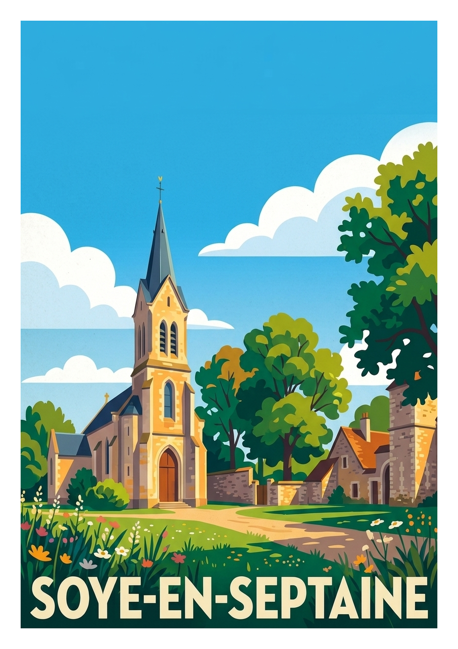 Affiche souvenir de Soye-en-Septaine – image brute sans cadre