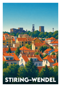 Affiche souvenir de Stiring-Wendel – image brute sans cadre