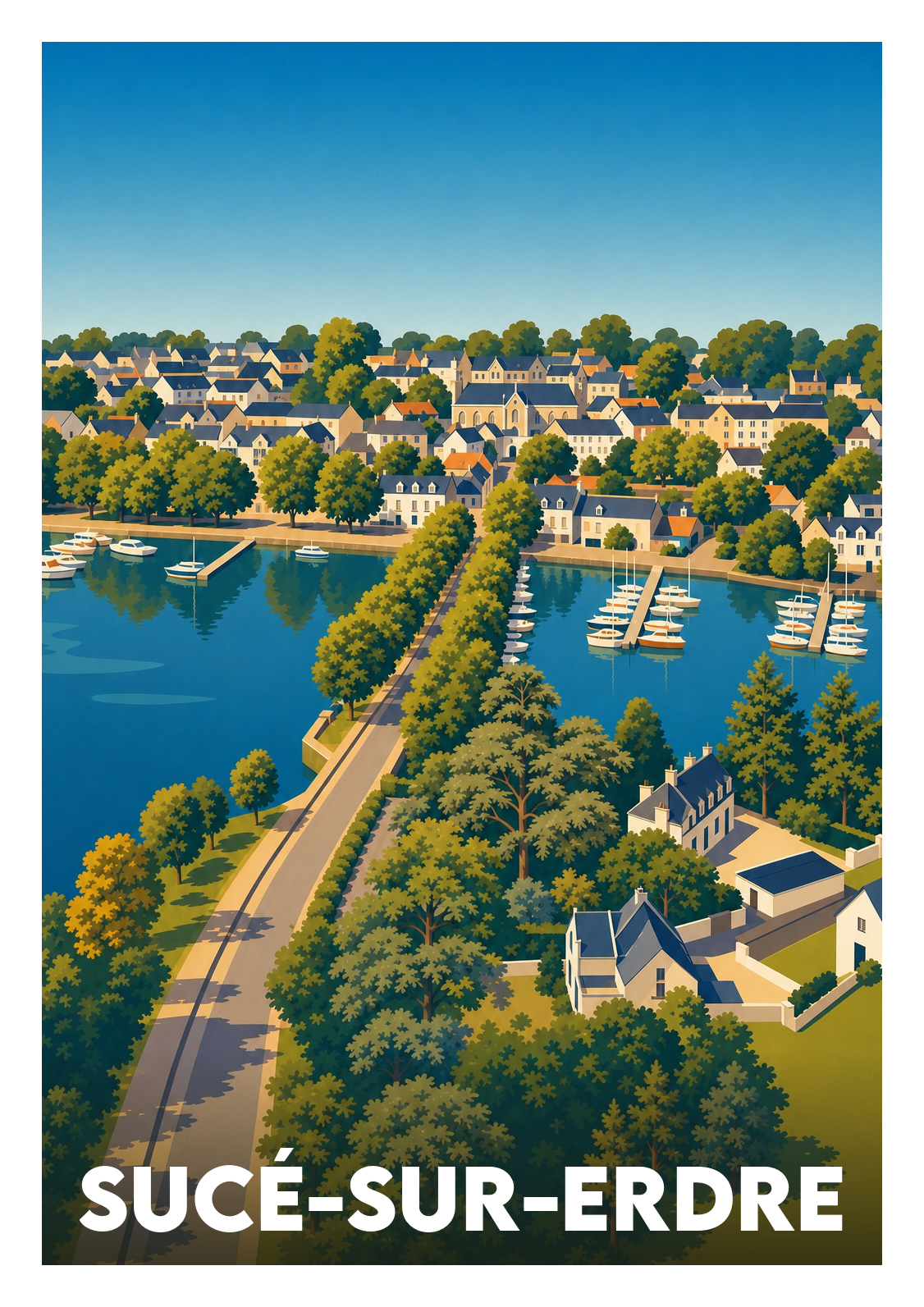 Affiche souvenir de Sucé-sur-Erdre – image brute sans cadre