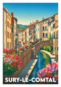 Affiche souvenir de Sury-le-Comtal – image brute sans cadre