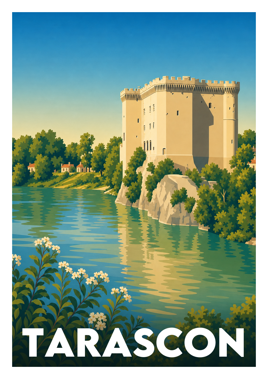 Affiche souvenir de Tarascon – image brute sans cadre