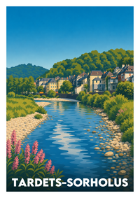 Affiche souvenir de Tardets-Sorholus – image brute sans cadre