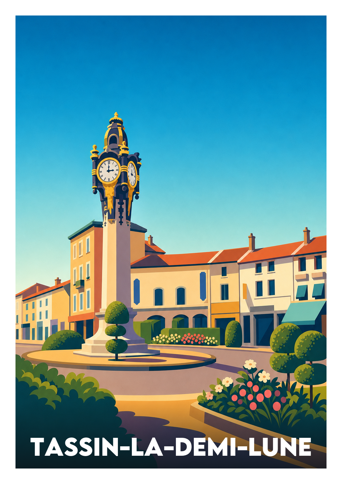 Affiche souvenir de Tassin-la-Demi-Lune – image brute sans cadre