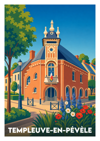 Affiche souvenir de Templeuve-en-Pévèle – image brute sans cadre