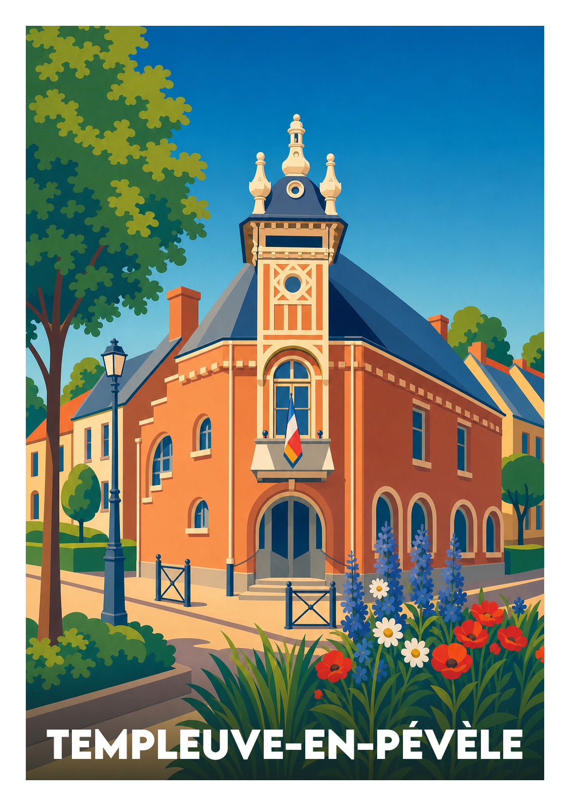 Affiche souvenir de Templeuve-en-Pévèle – image brute sans cadre