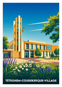 Affiche souvenir de Téteghem-Coudekerque-Village – image brute sans cadre