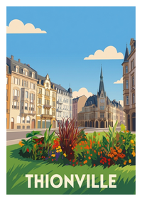 Affiche souvenir de Thionville – image brute sans cadre