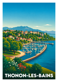 Affiche souvenir de Thonon-les-Bains – image brute sans cadre