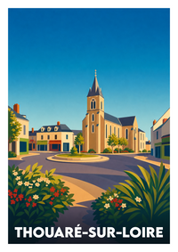 Affiche souvenir de Thouaré-sur-Loire – image brute sans cadre