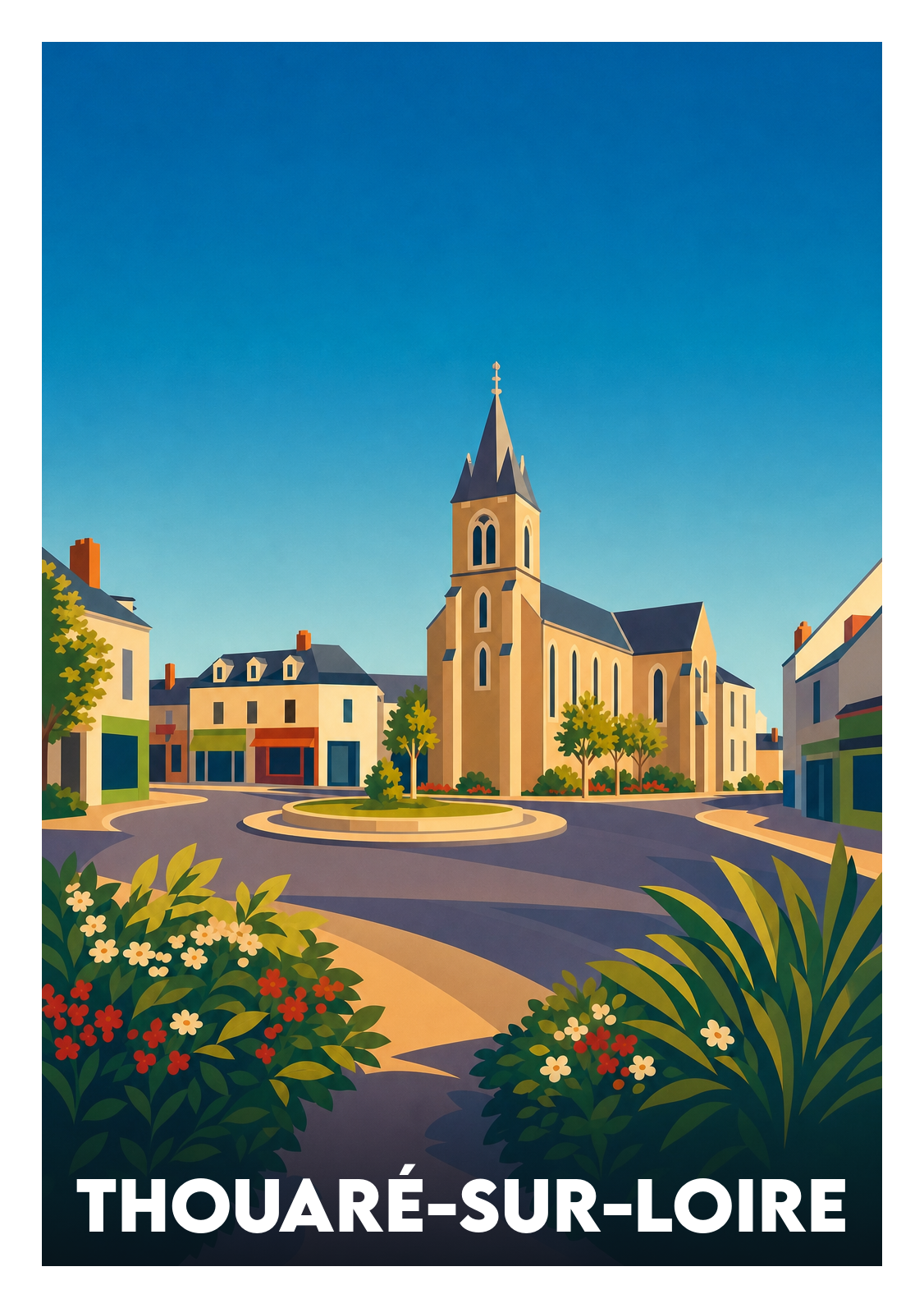 Affiche souvenir de Thouaré-sur-Loire – image brute sans cadre