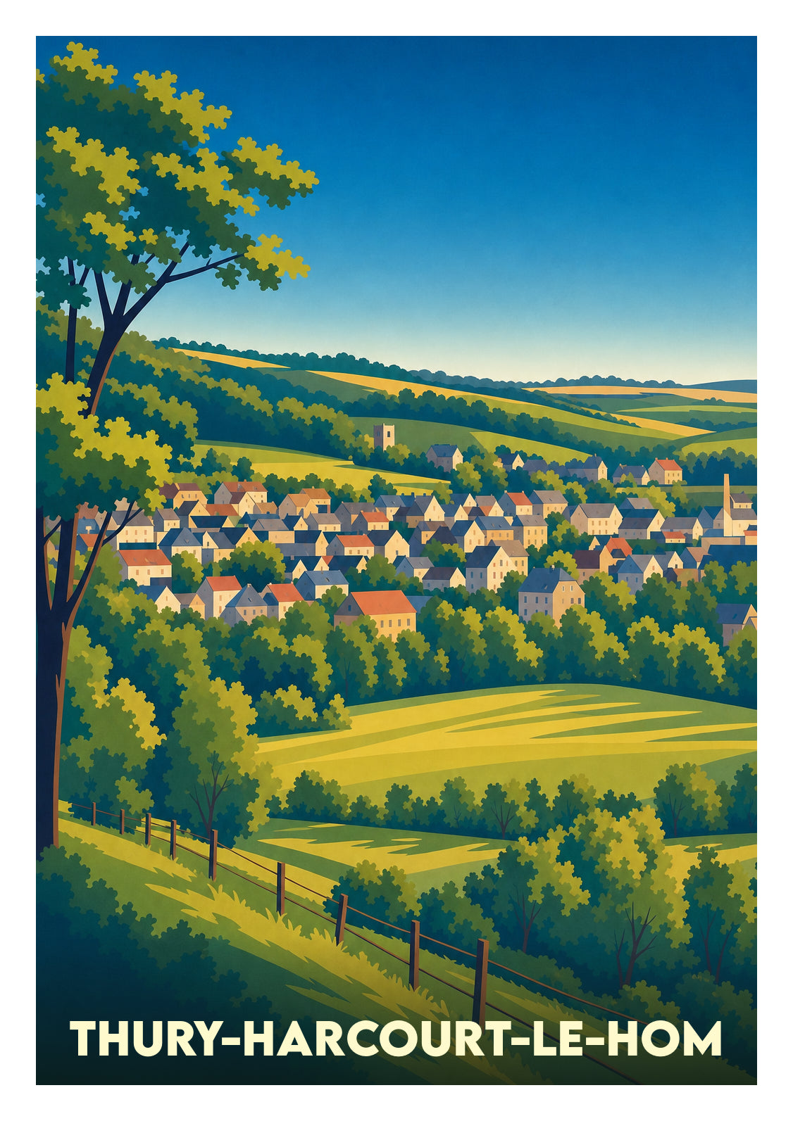Affiche souvenir de Thury-Harcourt-le-Hom – image brute sans cadre