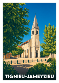 Affiche souvenir de Tignieu-Jameyzieu – image brute sans cadre