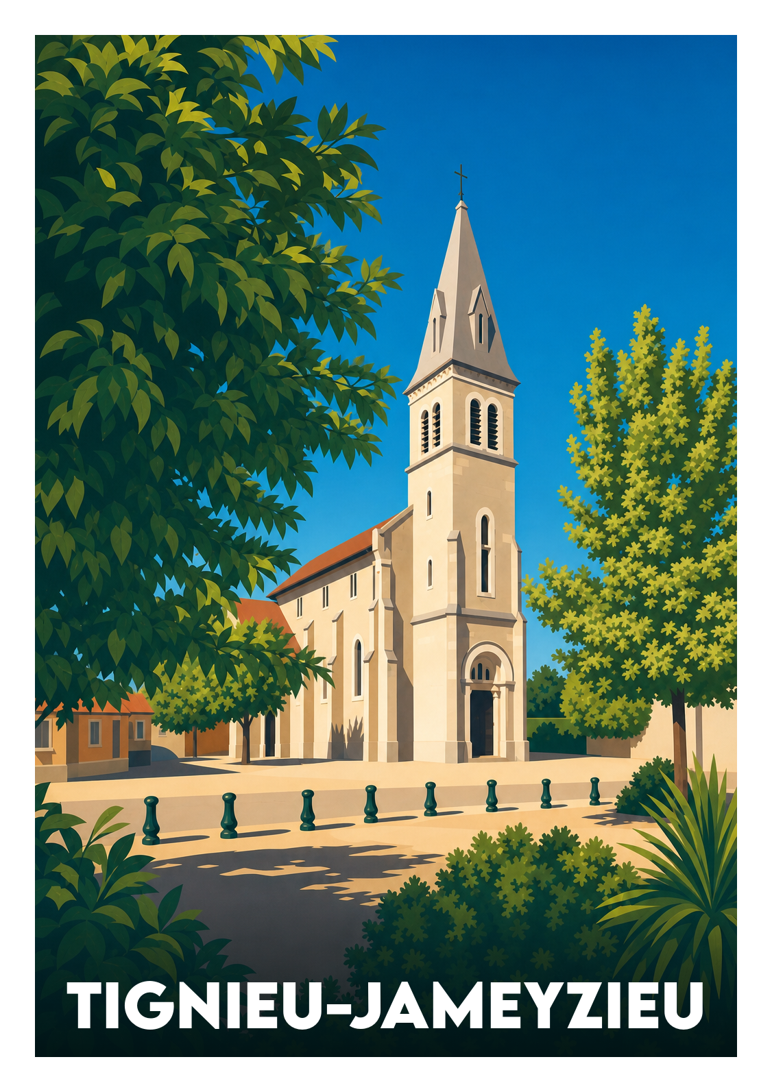 Affiche souvenir de Tignieu-Jameyzieu – image brute sans cadre