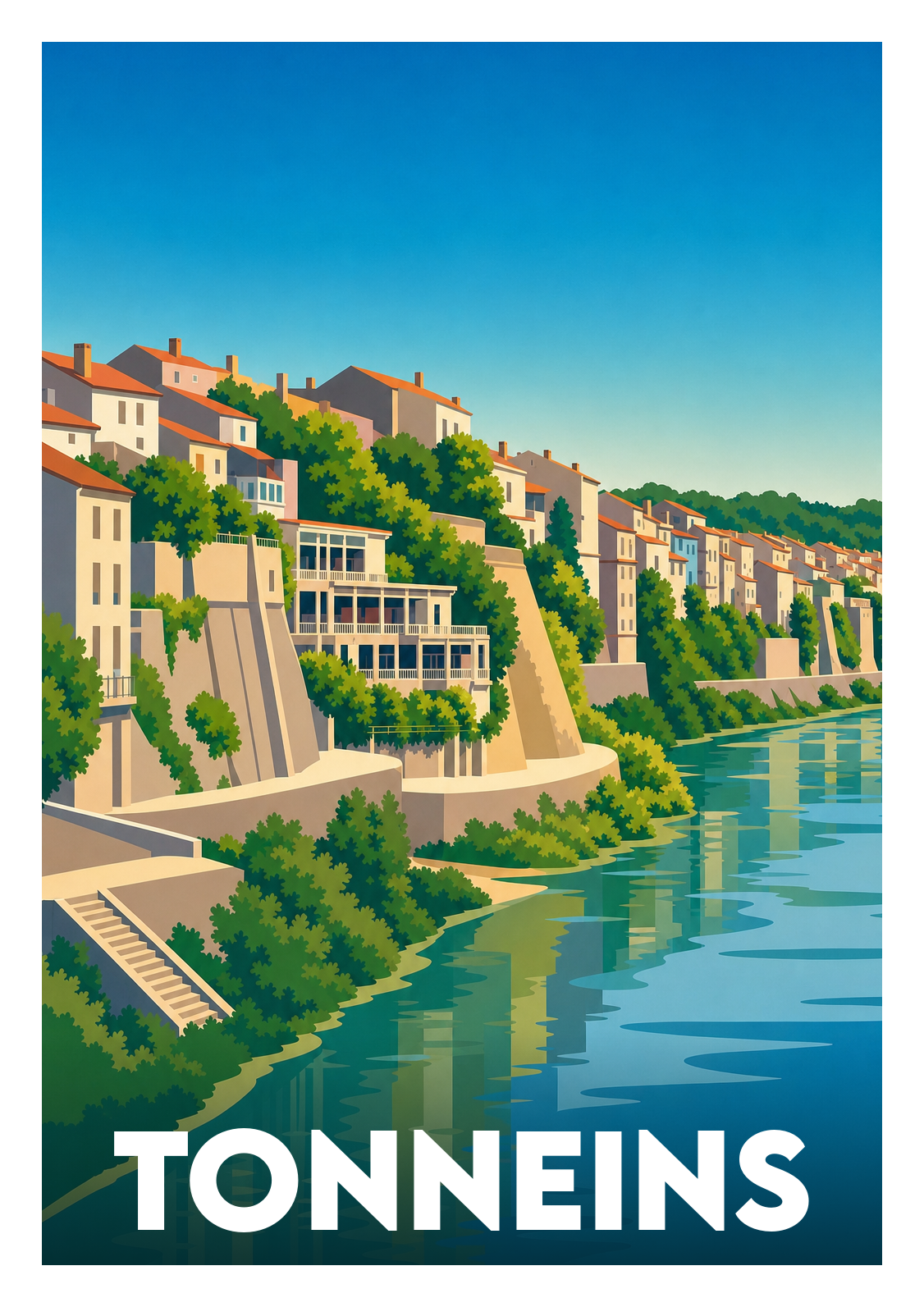 Affiche souvenir de Tonneins – image brute sans cadre