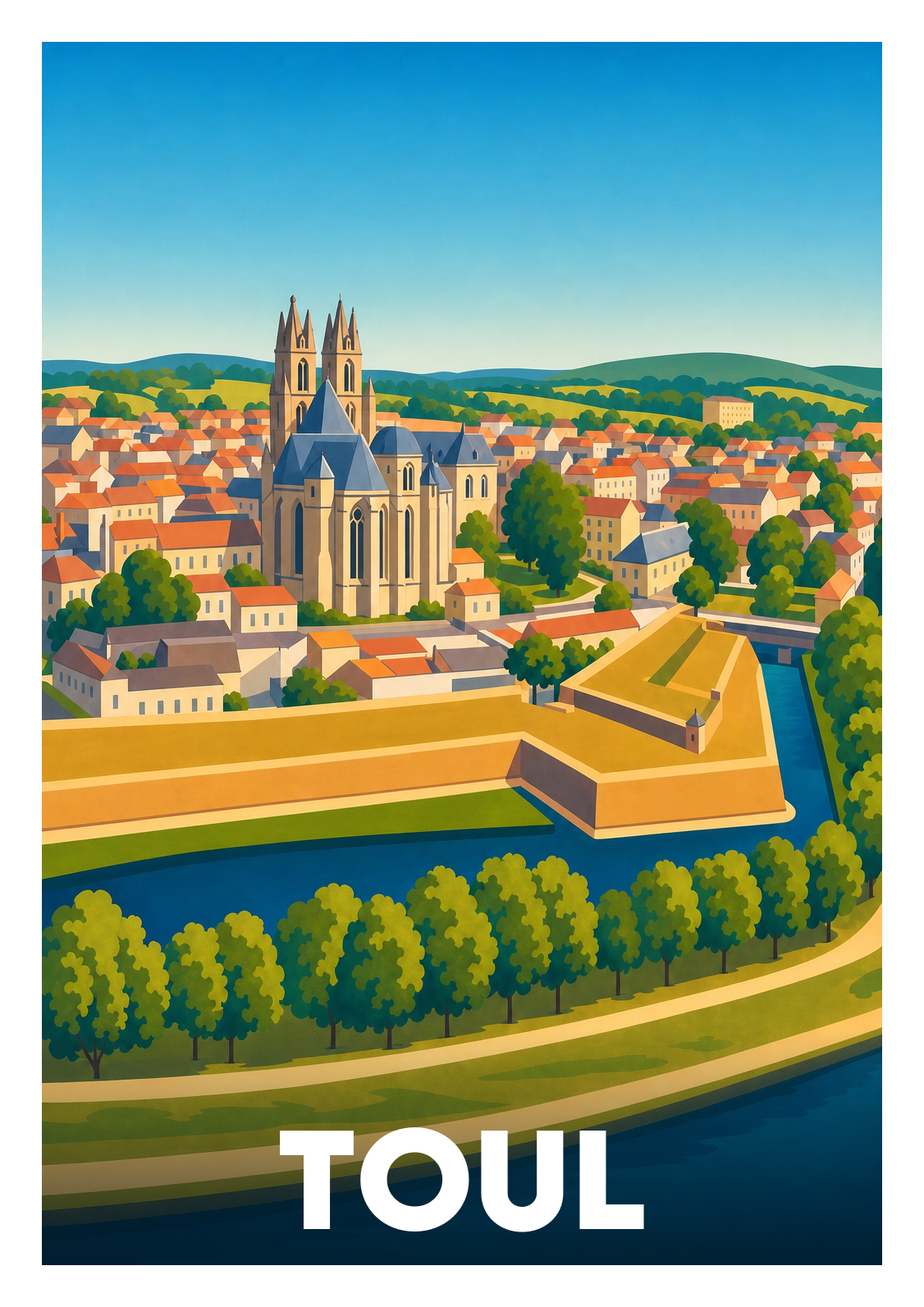 Affiche souvenir de Toul – image brute sans cadre