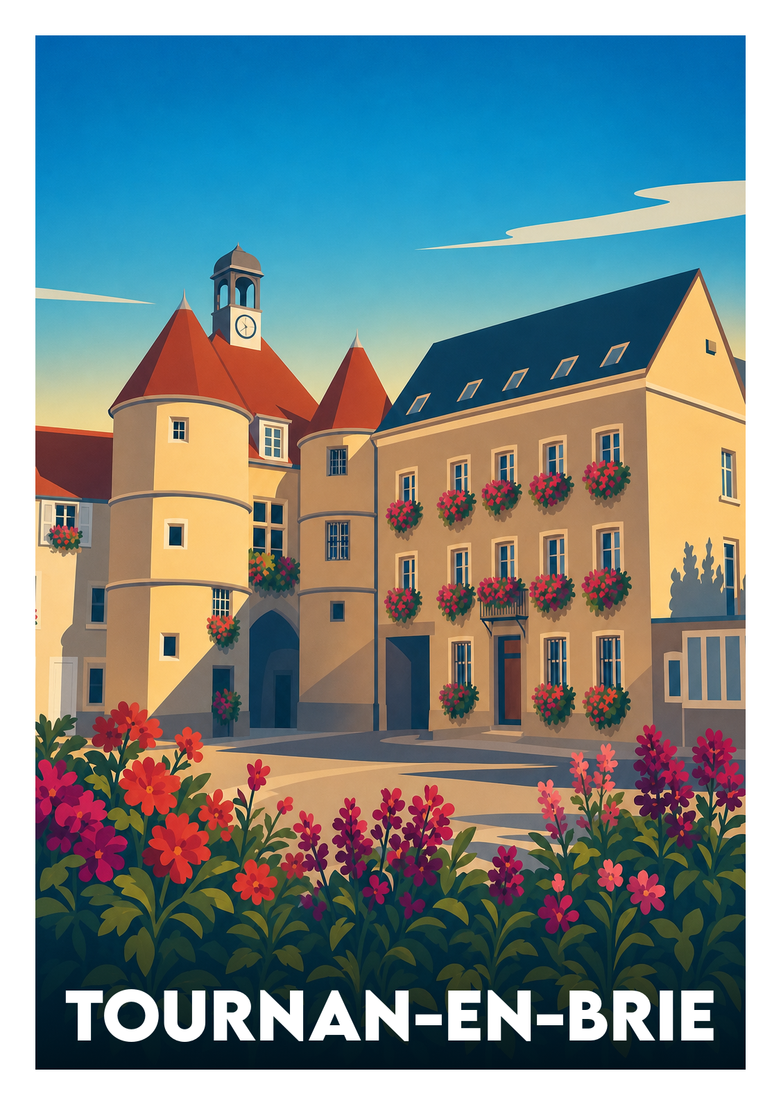 Affiche souvenir de Tournan-en-Brie – image brute sans cadre