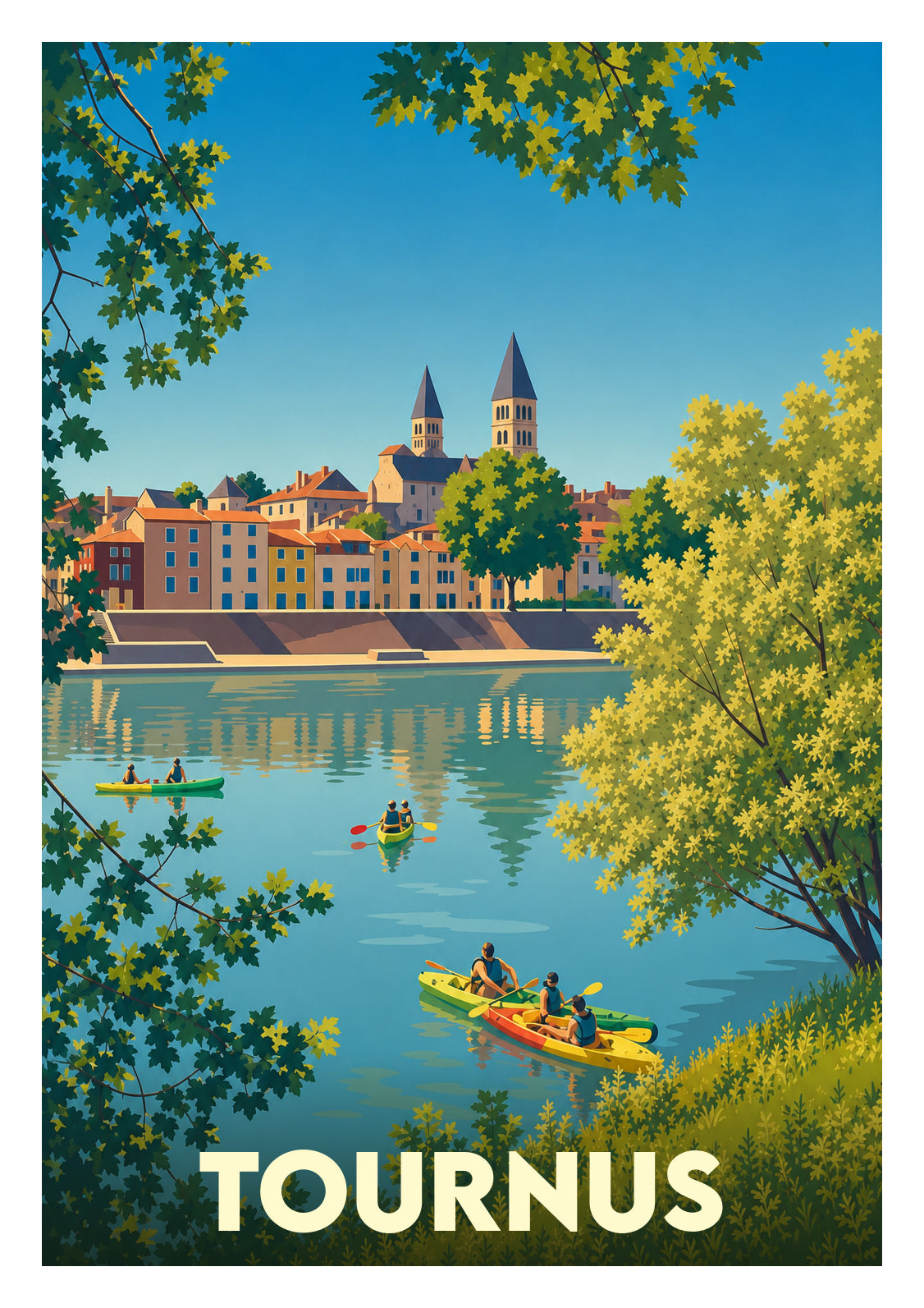 Affiche souvenir de Tournus – image brute sans cadre