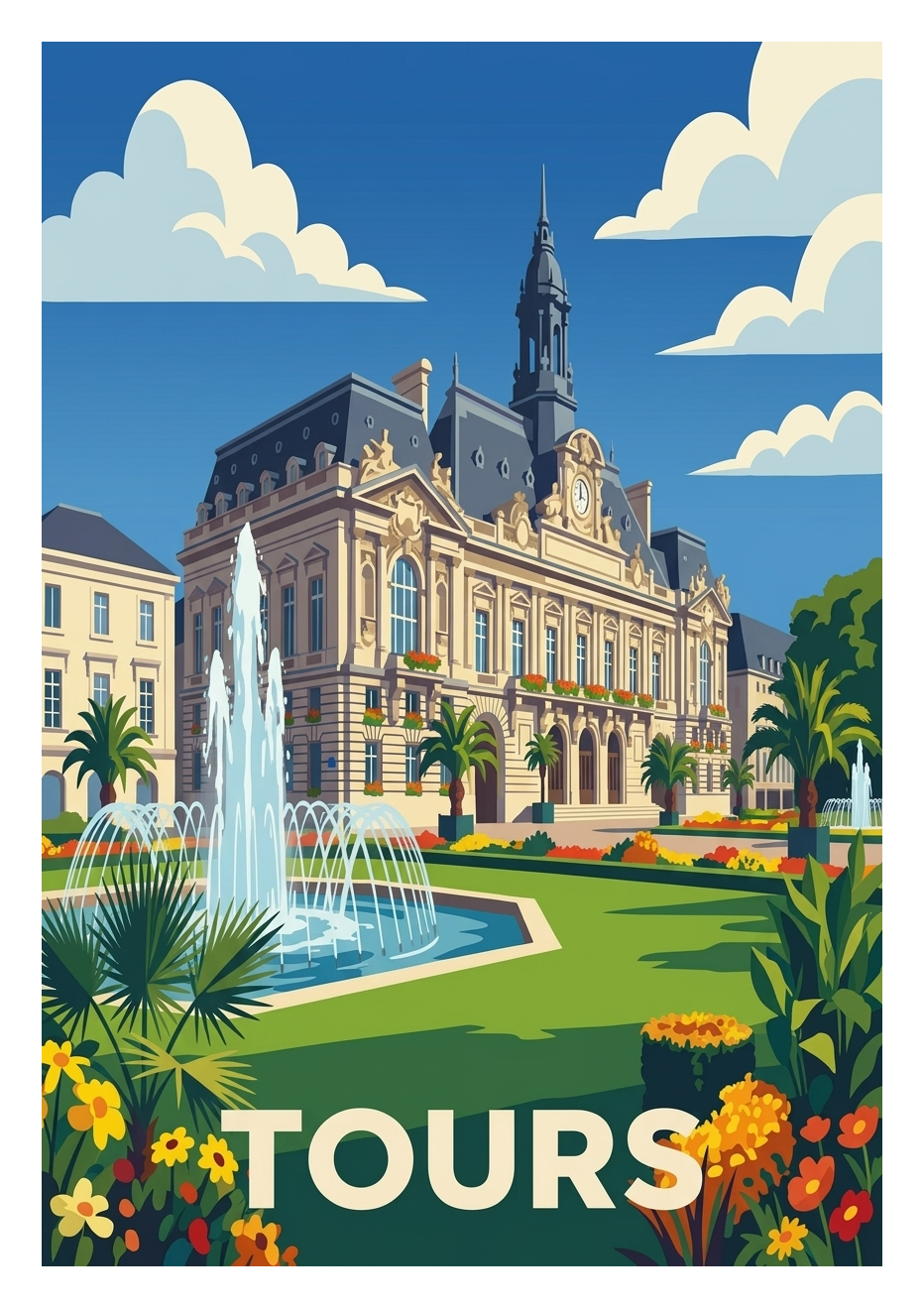 Affiche souvenir de Tours – image brute sans cadre