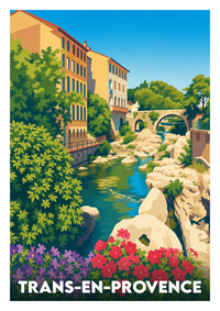 Affiche souvenir de Trans-en-Provence – image brute sans cadre