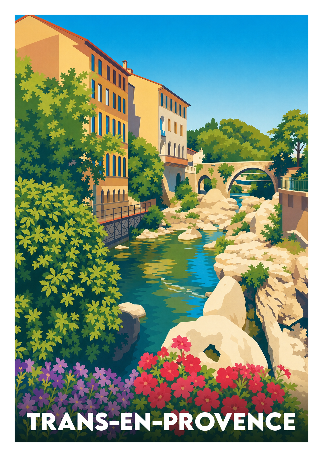 Affiche souvenir de Trans-en-Provence – image brute sans cadre
