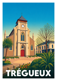 Affiche souvenir de Trégueux – image brute sans cadre