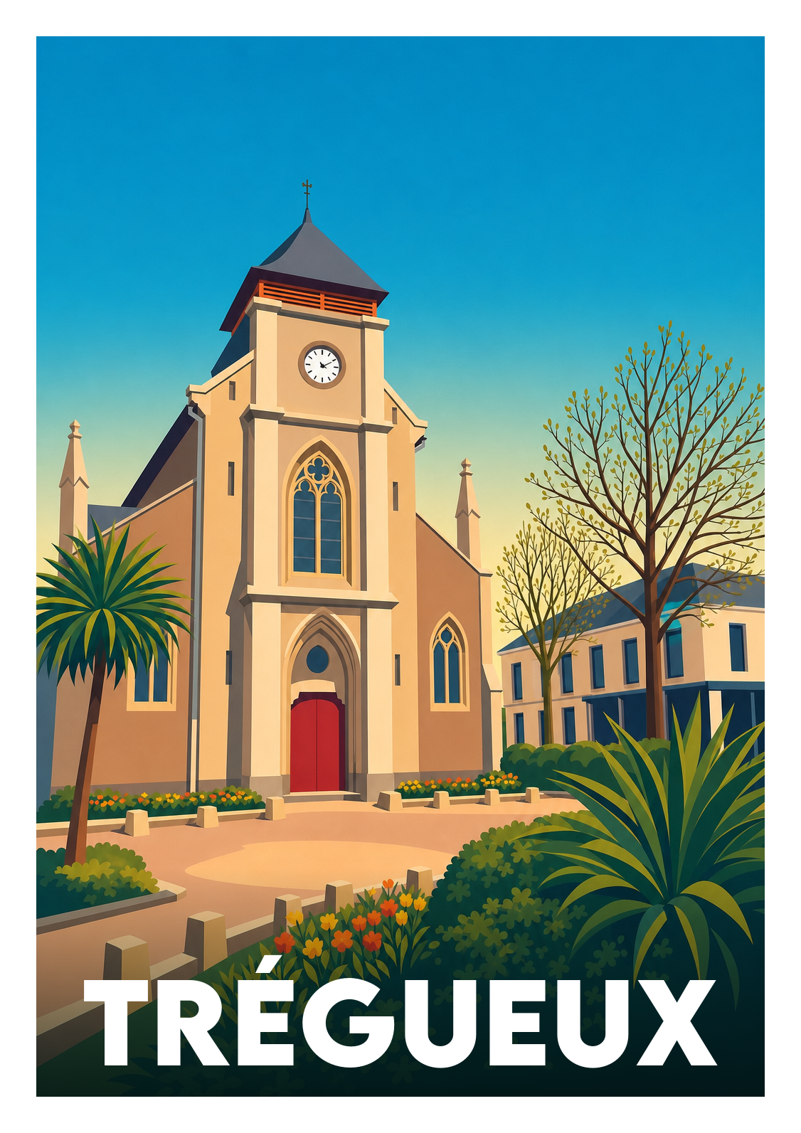 Affiche souvenir de Trégueux – image brute sans cadre