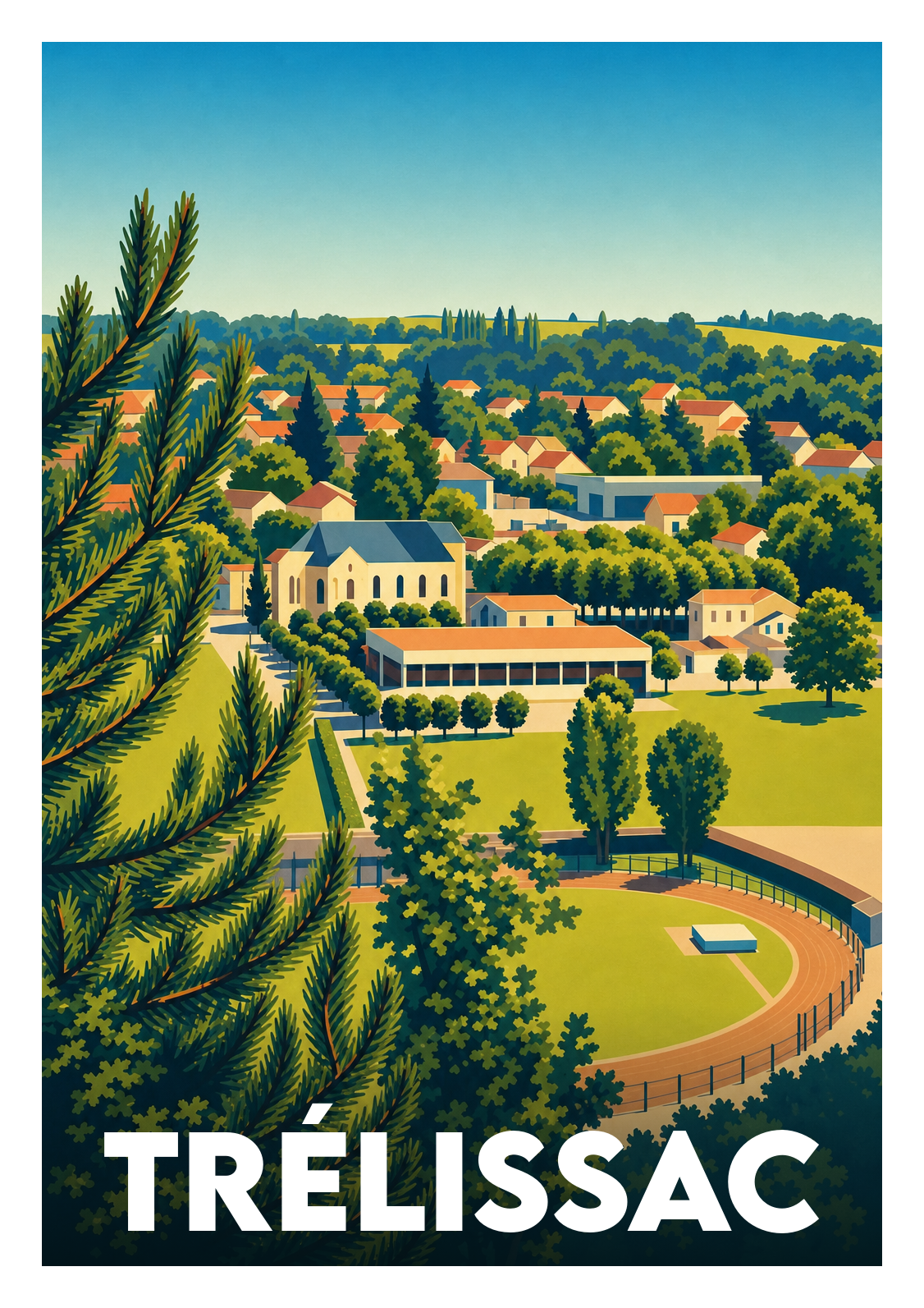 Affiche souvenir de Trélissac – image brute sans cadre