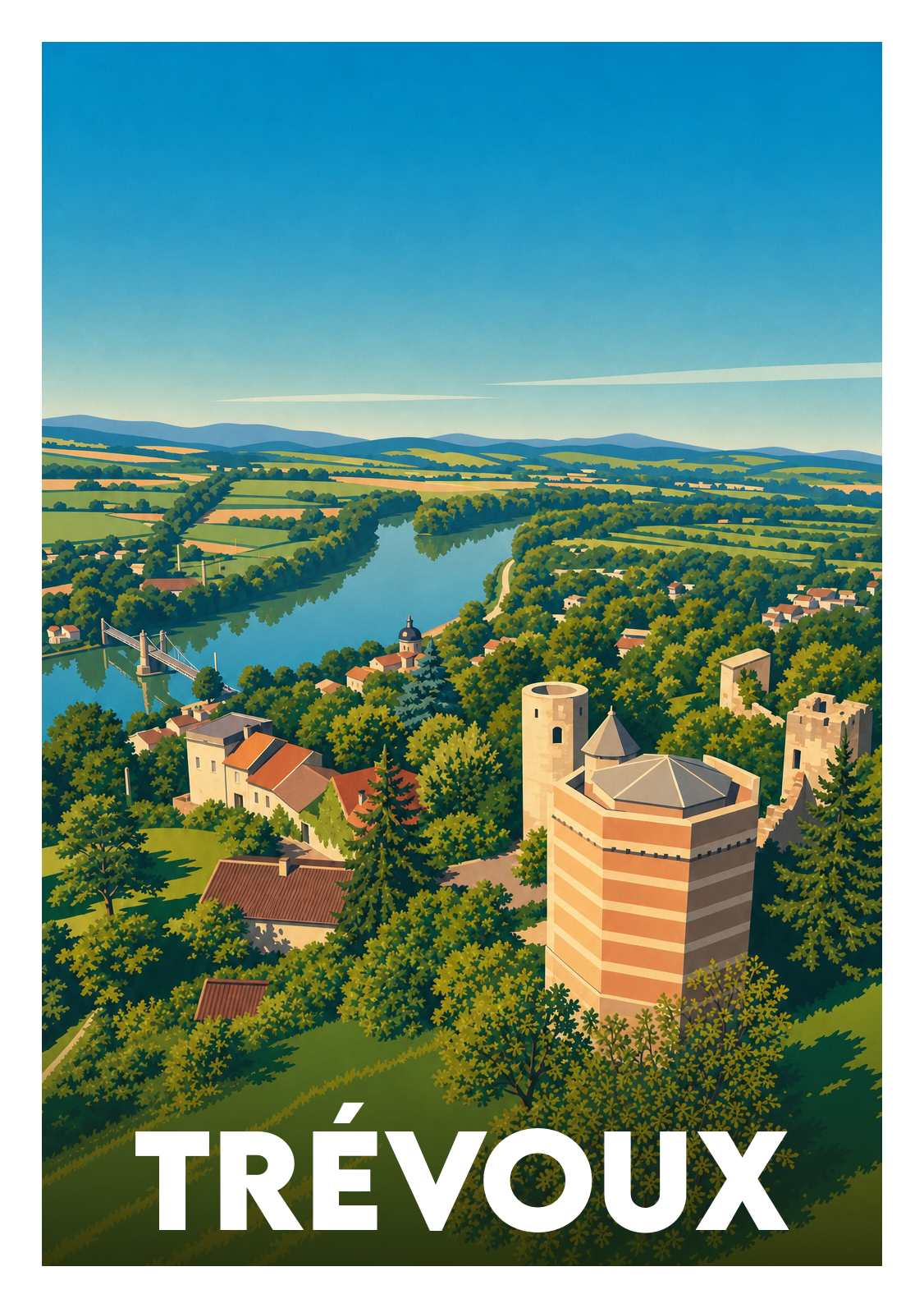 Affiche souvenir de Trévoux – image brute sans cadre