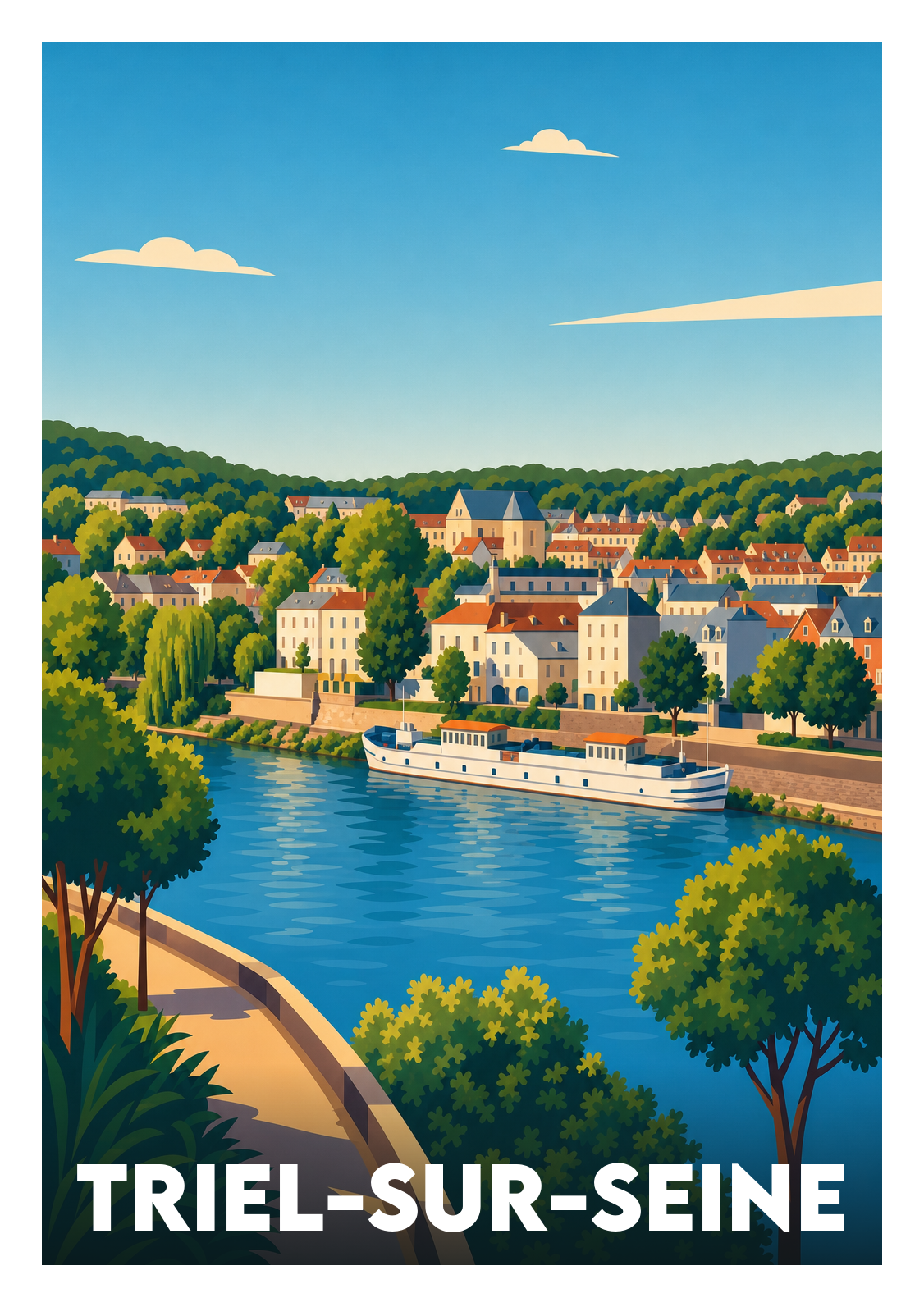 Affiche souvenir de Triel-sur-Seine – image brute sans cadre